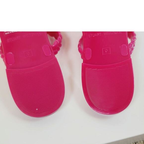 Stuart Weitzman Braida Sawyer Jelly Sandals in Magenta, sz 9 - Picture 11 of 14